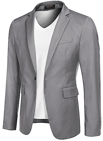 COOFANDY Herren Sakko Sportlich Freizeit Blazer Business Sakko Anzugjacke 1 Knöpfe Einfarbig Regular Fit