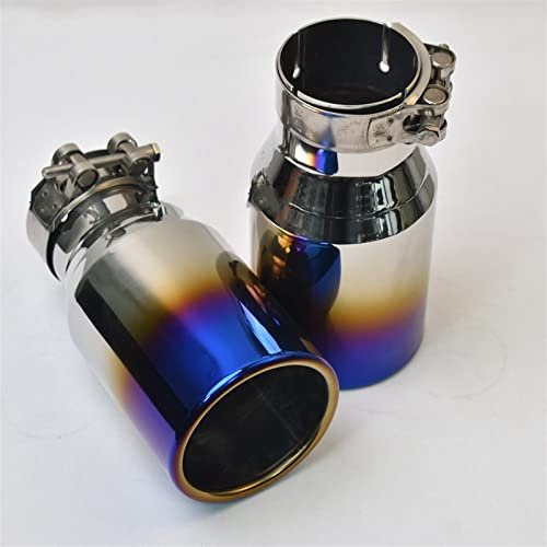 Auspuffblende Auto Blau Edelstahl Auspuffendrohr Flache Curly Edge Schalldämpferspitze Auto Endrohr (Größe : 114mm Outlet)