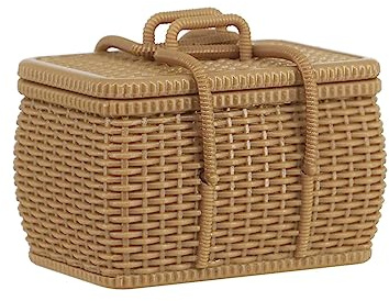 Harilla 1/6 Maison de poupée Panier Meubles modèle réaliste Miniature tissé Panier pour Bricolage Paysage Figurines Accs, Couleur Bois foncé