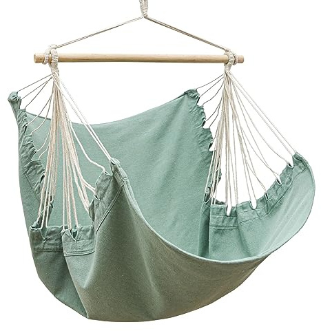 AMANKA XL Hängstol 155x125 cm för 1 person – Utomhus & Inomhus Swingstolar – Hänggungstol utan stativ – Bekväm hängfåtölj för trädgård & hem
