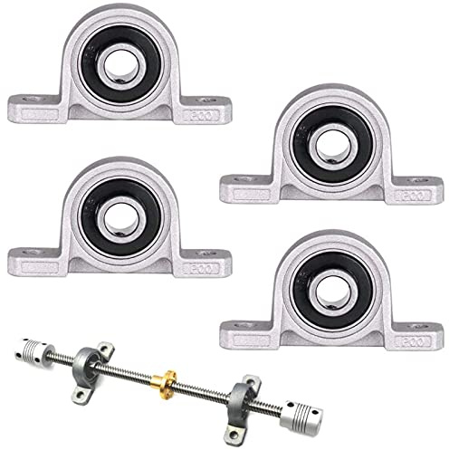 Bebochoi 4 Pezzi Cuscinetto a Sfere Autoallineante con Foro da 10 mm, Sfera Montato Pillow Block Bearing Inserire, Kit di Accessori per Blocco Cuscino per Sostituzione Stampante 3D, KP000