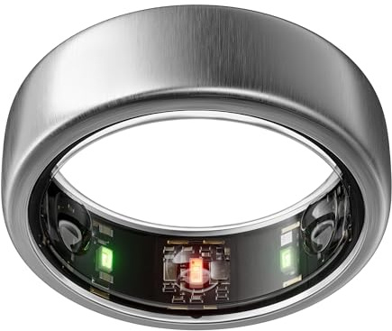 Oura Gen3 Horizon Smart-Ring - Größe 11, Brushed Titanium | Wearable für Schlaf-, Herzfrequenz- und Fitnesstracking - Bis zu 7 Tage Akkulaufzeit - iOS/Android - Bestimme Deine Größe vor dem Kauf