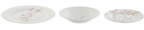 Home ESPRIT Set de Vajilla Blanco Verde Rosa Porcelana 18 Piezas 27 x 27 x 2 cm