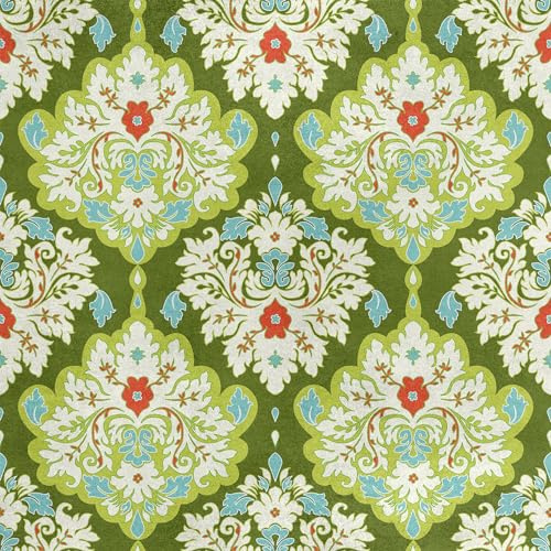 HEKO PANELS Samt Stoff Meterware Dekostoff Bedruckt Möbelstoff Polsterstoff Samtstoff Velvet Polyester Stoffe Zum Nähen Wasserabweisend Royal Damast Vintage 140 x 100 cm RDX410