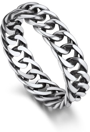Bandmax Panzerkettenring Silber Ring Herren Ring Damen Ehering Größe 64mm Bandring 5mm breit Freundschaftsringe Modeschmuck
