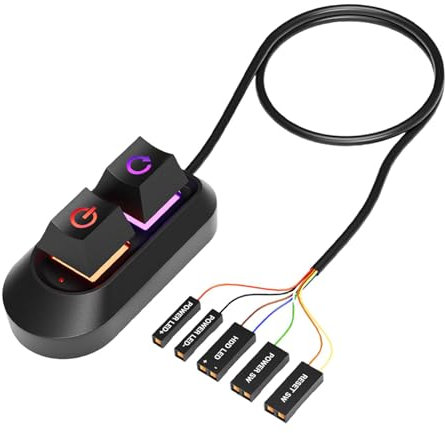Bouton marche/arrêt du PC - interrupteur d'alimentation du PC à distance, bouton hôte de l'ordinateur | Bouton marche/arrêt externe pour ordinateur de bureau, bouton de démarrage du PC avec câbles de
