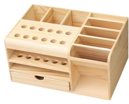 Folpus Schraubendreher-Aufbewahrungsbox, Heimwerker-Werkzeugkiste, Holz, vielseitig einsetzbar, für Heimwerker, Schreibtisch-Handwerkzeugständer mit 12