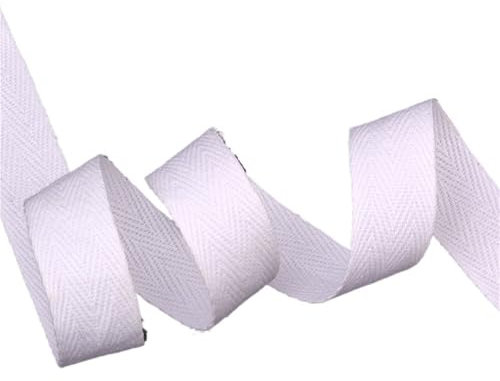 XPJYUA Schrägband Baumwolle 50 Yards weißes Twill-Baumwoll-Gurtband, Schrägband for Taschen, Heimtextilien, handgefertigtes Handwerk, 10 mm/15 mm/20 mm/25 mm/30 mm/40 mm/50 mm Breite(50mm White)