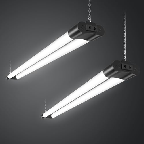 Bellanny LED Feuchtraumleuchte 115cm, T8 Werkstattlampe Leuchtstoffröhre, 40W 4400LM LED Deckenleuchte Werkstatt Röhre Licht, 6500K Kaltweiß Verknüpfbar Kellerlampe für Garage Warenhaus Büros, 2 St