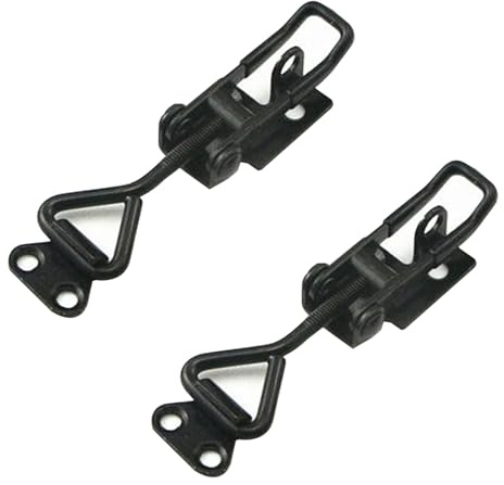 2 abrazaderas de palanca ajustables, pestillo de palanca de hierro de 122 mm con cerradura para cajón, armario