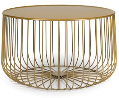Dublino Premium Couchtisch aus Metall - CONO | Gold | rund | Beistelltisch im edlen Design | Ø 62 cm | Höhe 36 cm | ideal für stilvolle Wohn- und Lounge-Bereiche