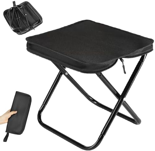 CHENBOOW Tragbarer Klapphocker,Camping Hocker,Campinghocker,Mini-Klapphocker,Gartenhocker,Klapphocker Faltbar,Klappstuhl,Leicht Sitz Falthocker,für Reisen Wandern Angeln Grillen Strand