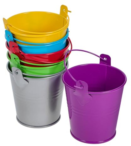 Hemobllo 6 Stück Kleine Blecheimer aus Weißblech mit Griffen Bunte Kleiner Töpfe für Sukkulenten Kindgerechtes Design als Party Mitgebsel und Gartenaccessoire