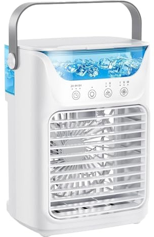yuchdzexu Ventilateur de refroidissement pour climatiseur - Ventilateur de refroidissement portable - 3 vitesses - Pour bureau, chevet, terrasse, dortoir, chambre à coucher, table de camping