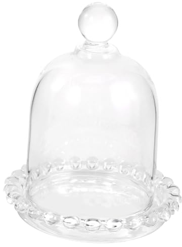 Mobestech Présentoir à Gâteaux avec Cloche Verre Plateau de Desserts Multifonctionnel Support à Gâteau Élégant pour Fruits et Pâtisseries Design Chic pour Tables Modernes et Rustiques