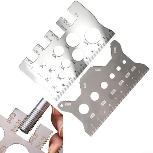 Jauge de pas de filetage, règle métrique en acier inoxydable, outil de mesure de la taille des vis/boulons, identificateur de filetage de filetage à faire soi-même, accessoire de matériel de travail