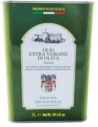 Principe Pignatelli di Monteroduni – Olio extravergine di oliva 100% italiano, estratto a freddo e filtrato, latta 3L, blend fruttato medio, EVO di qualità dal Molise