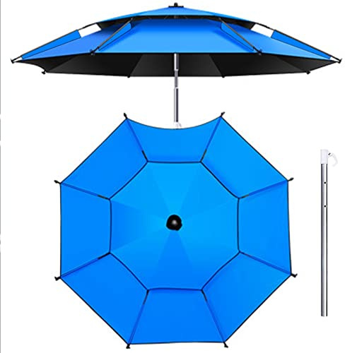 Parasol UV50 antiviento ajustable de 360° para exteriores, plegable, para jardín, playa, balcón, piscina y patio, toldo impermeable con protección UV