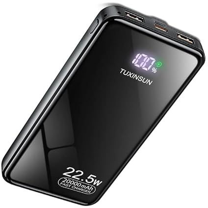 Batería externa solar 20000mAh PD20W Cargador solar Power Bank Cargador Portátil USB C Carga Rápida Compatible para Smartphone Tableta Camping y Más