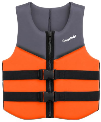 Gogokids Junior Schwimmweste 30-50kg, Verstellbare Schwimmhilfen Jacke für Teens & Jugendliche, Neopren Schwimmweste mit Auftrieb Leichte Weste für Kajak, Paddelboard & Schwimmbad, 6-11 Jahre