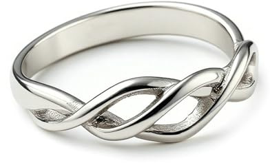Whoiy Ringe Frauen Gold 950, Verlobungs Ring Platin Unendlichkeit Ohne Stein Eheringe Echtgold Damenring Gr. 57 (18.1)
