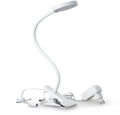 SEBSON LED Klemmlampe Bett 4W - dimmbare Leselampe mit schwenkbaren Leuchtkopf, neutralweiß 4000K 300lm - Schreibtischlampe mit Kabel und Stecker