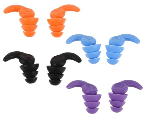 Tapones de Silicona Impermeables y Reutilizables 4 Pares, para Natación | Reducción de Ruido, Ajuste Cómodo, para Ducharse y Dormir, Pensado para Atletas y Nadadores