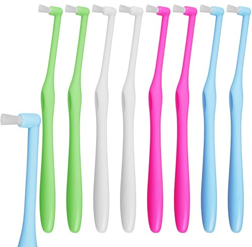 8 Stück Büschelzahnbürste, Tuft Zahnbürste, Weich Einbüschelzahnbürste | Compact Interdental Zahnbürste, Einbüschelbürste mit Unabhängigen Schutzkappen, für Zahnspange, Implantat, Detail Reinigung