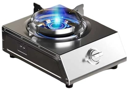 Piano Cottura A Gas Monofuoco, Fornello A Gas Ad Alta Efficienza Da 5,2 KW, Piano Di Lavoro GPL For Uso Domestico/Naturale, Con Pannello In Acciaio Inossidabile(LPG)