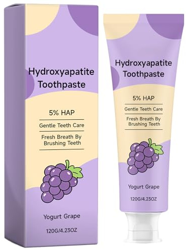 2 Stück Fluoridfreie Kinderzahnpasta mit Hydroxyapatit – Probiotika & Xylit – Natürlich – Joghurt-Trauben-Geschmack (2PCS)