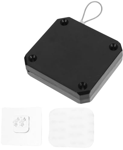 NUOBESTY Chiudiporta per Porte Scorrevoli senza Perforazione, Multifunzione in Abs Nero, Chiusura Automatica Silenziosa per Porte Interne e Doppie Scorrevoli, Cavo 1,2m