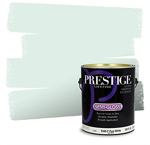 PRESTIGE Paints Exterior Paint and Primer In One, 1-Gallon, Semi-Gloss, Comparable Match of Valspar* Neon Mint*