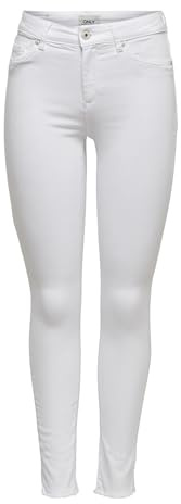 ONLY Dam skinny jeans ONLPAOLA hög midja skinny fit jeans, Vit, S / 30L