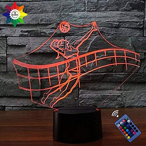 Optische Täuschung 3D Volleyball Nacht Licht 16 Farben Andern Sich Fernbedienung USB-Strom Touch Schalter Dekor Lampe LED Lampe Tisch Kinder Brithday weihnachten Geschenk