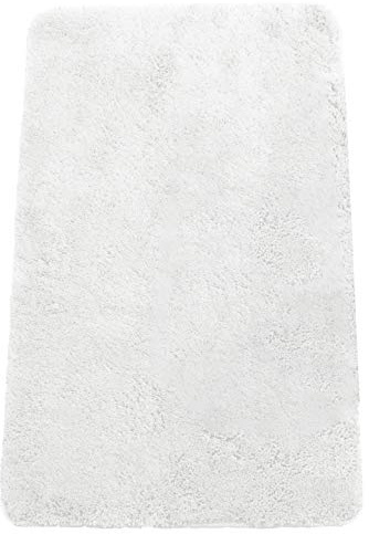 Brandsseller Badezimmerteppich 50x80 cm Badvorleger Badematte Badteppich rechteckig Chenille rutschfest saugstark maschinenwaschbar - Weiß
