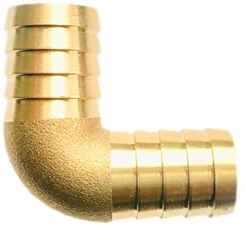 L Stück Schlauch Verbinder aus Messing Schlauchtülle Außendurchmesser 10 mm 3/8 Zoll + 2 Edelstahl Schellen Winkel Bogen Verbindung Verlängerung Reparatur Röhrchen