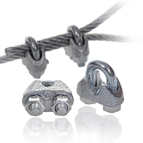 Drahtseile24 Seilklemme, Drahtseilklemmen | 2mm – 16mm | 2x – 100x | 10mm / 5x Stück
