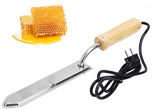 Hapivida Elektrisches Honig-Schneidemesser Erhitzt Schnell Honig-Schneideauszieher Edelstahl-Honig-Entdeckelungsmesser Imkerei Honigsammelschneider Imkerei-Werkzeug