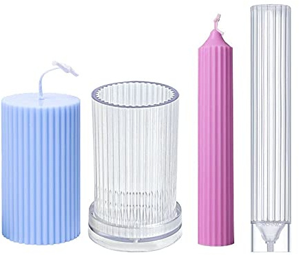 Hazrcvr Kerzenformen zum Gießen 2 Stück Kerzenform Kerzengießform 3D Kerzenformen aus Kunststoff 3D Kerzen Gießform DIY Handwerk Werkzeug Kerzen Formen Set Handgemachte Aroma Kunststoff Kerze Form