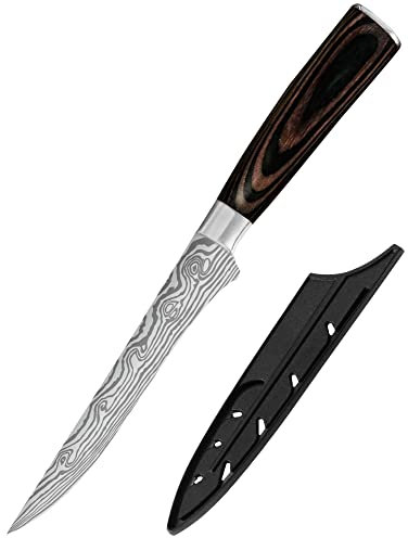 XYJ Ausbeinmesser 5,5 Zoll Filetmesser Edelstahl Fischmesser in Scheiben geschnitten für Knochen Fleisch Obst Kochmesser Ergonomischer Griff