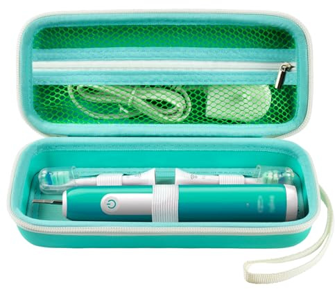 Boobowl Zahnbürsten-Reiseetui für Philips Sonicare/für Oral-B Pro | Fixierband und Netztasche für Griff, Bürstenköpfe und Zahnpasta, für Pendler und Urlauber, ohne Geräte und Zubehör- Green