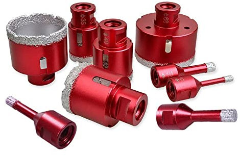 1pcs M14 Thread Connection Vacuum Brazed Diamond Drilling Core Bits Porcelain Tile Drill Bits Marble Stone Masonry Hole Saw,80mm