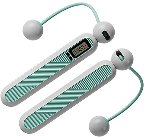 Dilwe Jump Rope, Cordless Design Skipping Rope with Counter Weighted Handles for Fitness Workout, High School Exam Preparation, Home Workout, Outdoor Training, Glacier Blue