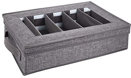 F Fityle Mallette de Rangement pour Couverts, Coffre pour Argenterie avec Séparateurs Réglables, Support pour Organiser