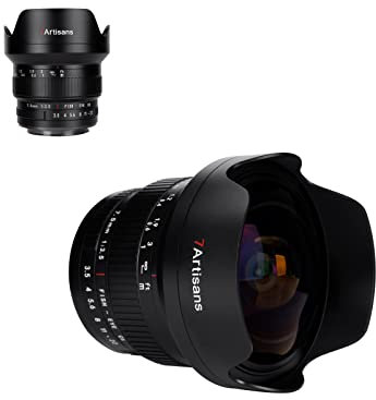 7artisans Objectif fisheye 7,5 mm F3.5 ultra grand angle compatible avec appareil photo reflex numérique Canon EF APS-C