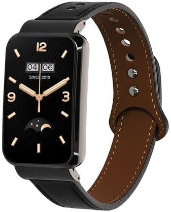 kwmobile Bracelet Compatible avec Xiaomi Mi Band 7 Pro - Bracelet de Rechange en Cuir Véritable pour Fitness Tracker