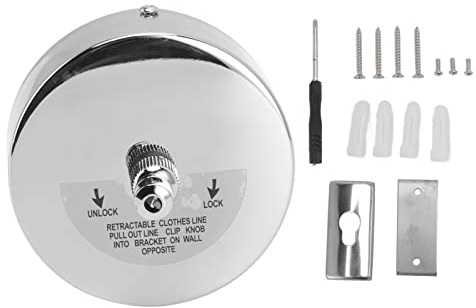 Corde à Linge Rétractable Inox 3,8m Sans Perçage | Structure acier supporte 20 kg sans plier, pour draps et serviettes lourds au séchage quotidien Fixation adhésive sur