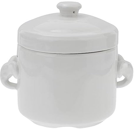 BESTonZON 1stück Keramiktopf Mit Deckel Suppenschüssel Für Einzelportionen Hitzebeständig Geeignet Für Küche Und Restaurant Für Eintöpfe Pudding Und Mehr