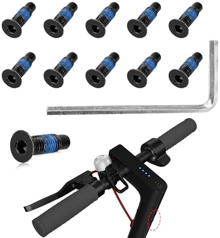 10 Piezas Tornillo Patinete Eléctrico para M3-65 Pro 2 1S Mi-3, Reemplazo para Poste de Mango, Componente para Patinete Eléctrico Con 1 Llave Hexagonal Interna