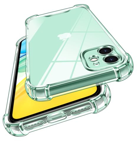 iVoler Anti Ingiallimento Chiaro Cover Case per iPhone 11 6.1 Pollici, [Antiurto di Grado Militare] Custodia Sottile Trasparente per Assorbimento degli Urti con Paraurti in TPU Morbido